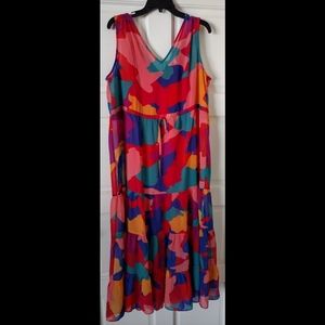Adyson Parker Red Blue Green Size L Dress